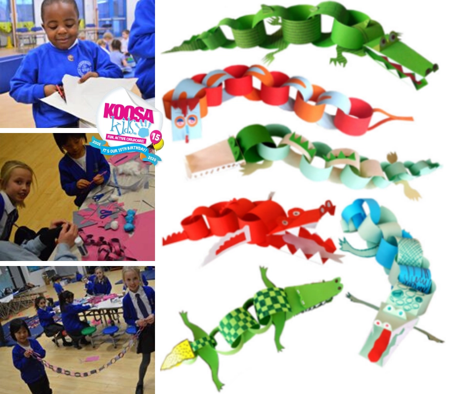 KOOSA Kids favourite activities to try at home - Paper Chain Animals. Fun for all ages!
